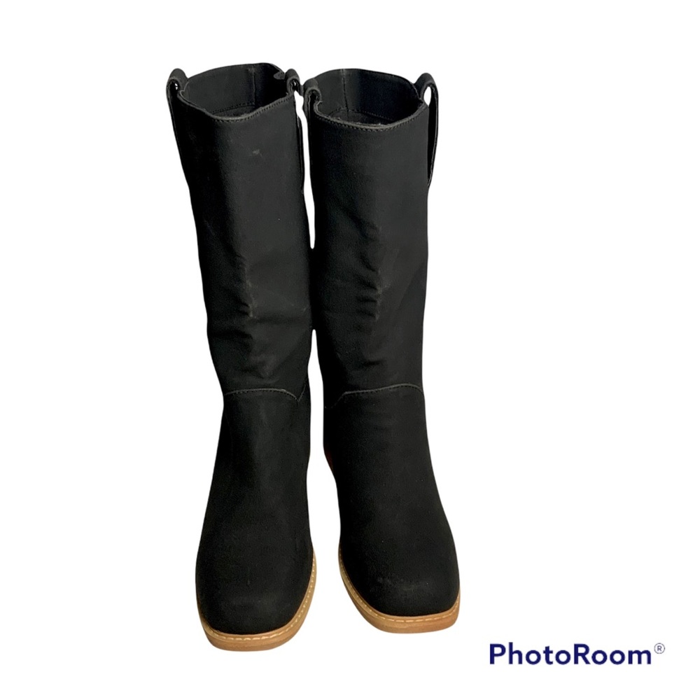 Dolce by Mojo Moxy Black Squared Toe Mid-Calf Slip On Boots Wm 8